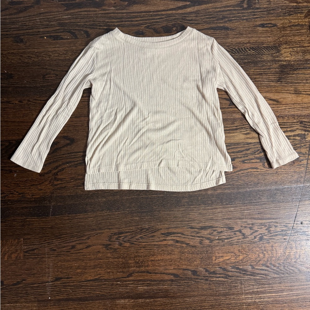 Old Navy Cream Ribbed Knit Top